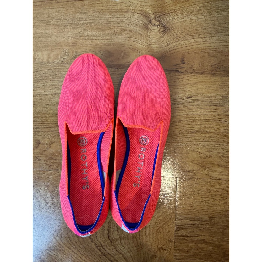 Rothys The Loafer Electric Pink Knit Flats Shoes Womens 8.5 Round Toe Slip On - Picture 5 of 8